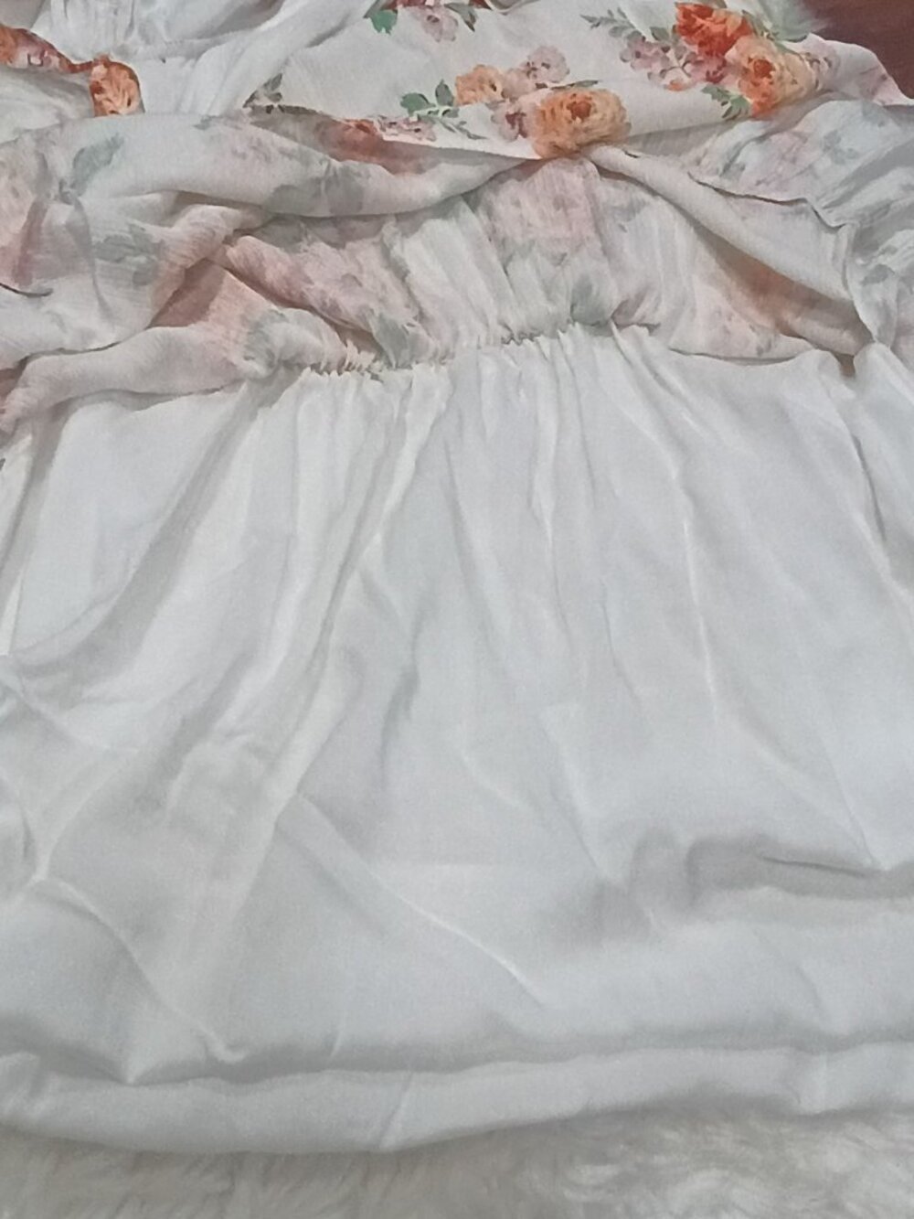 NWT Coco + Jaimeson Mini Dress Women's Bridal Blush Floral Design Lined Puff - Picture 9 of 14